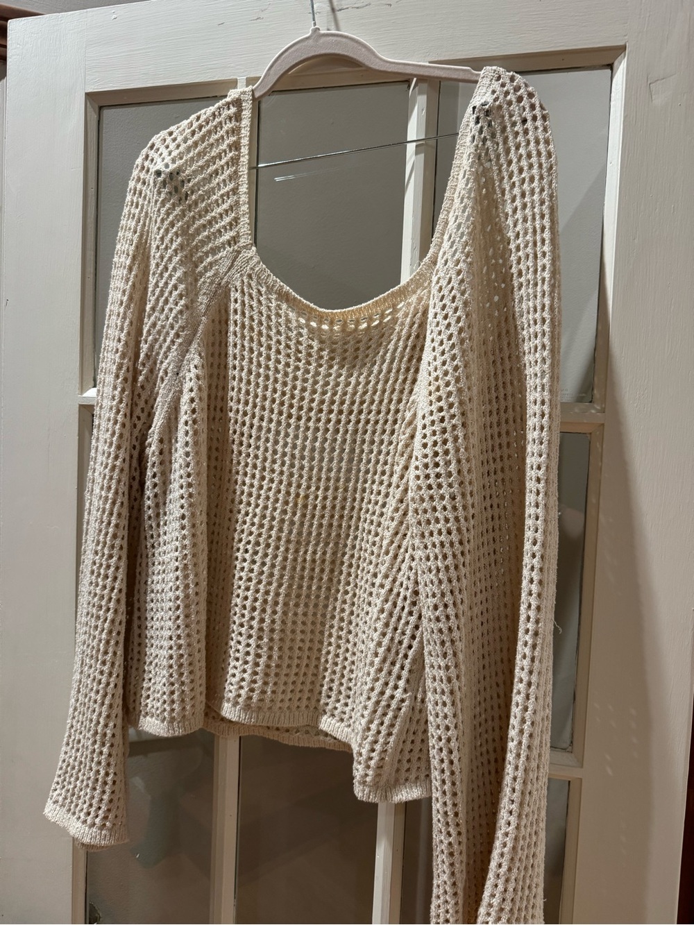 Old Navy Open-Knit Scoop Neck Sweater - Cream